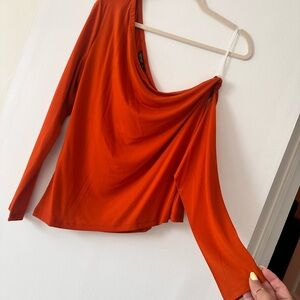 Elegant Orange Off-Shoulder Top